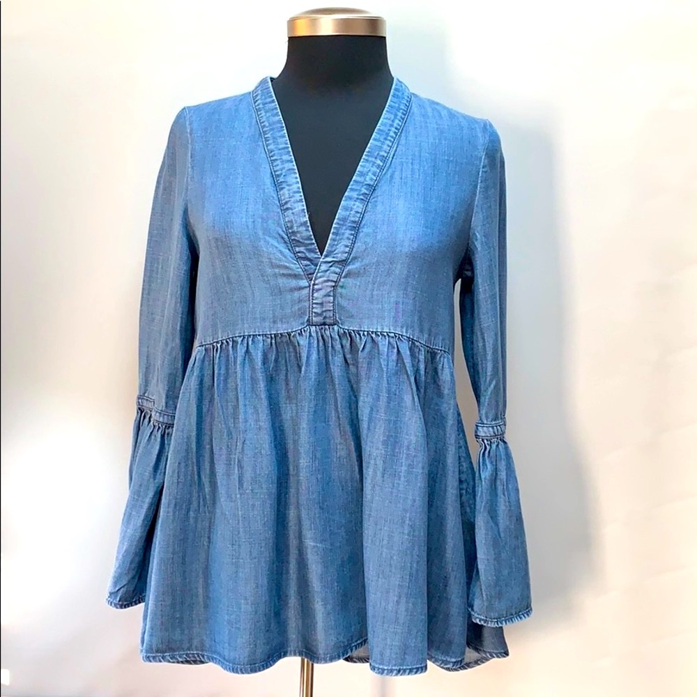 American Eagle Outfitters Vintage Hippie Women’s Size S Boho Pullover Blue Top